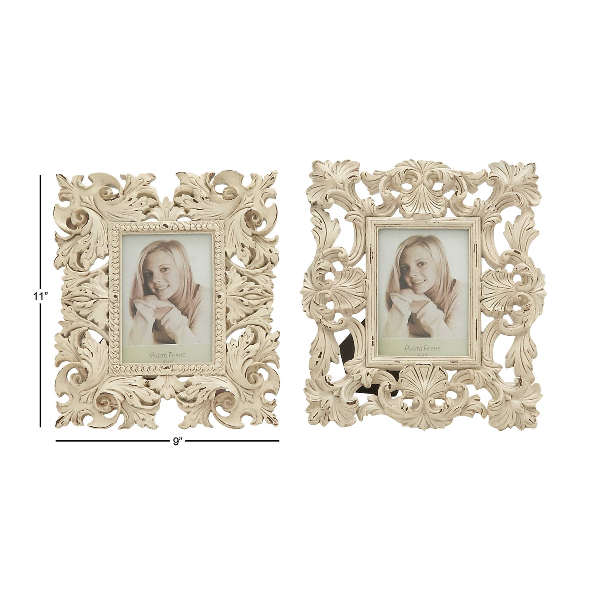 2 Pack White Polystone Traditional 9" x 11" Frames